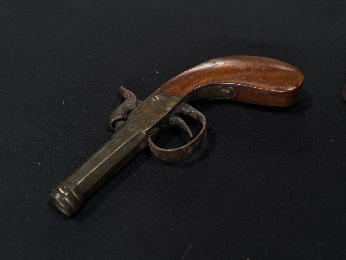 Percussion Travel Pistol, Octagonal Barrel, Teardrop Stock-photo-2