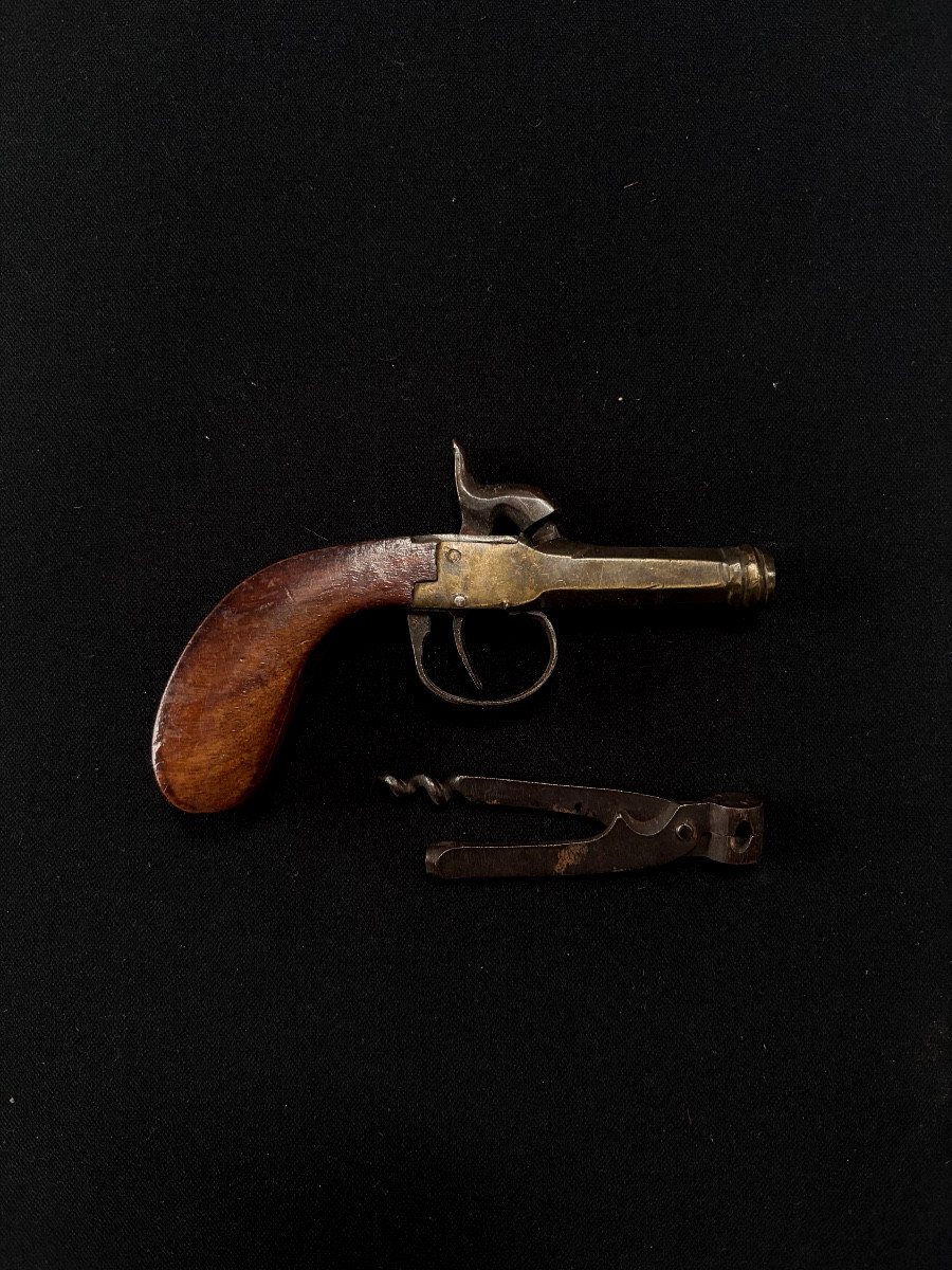 Percussion Travel Pistol, Octagonal Barrel, Teardrop Stock