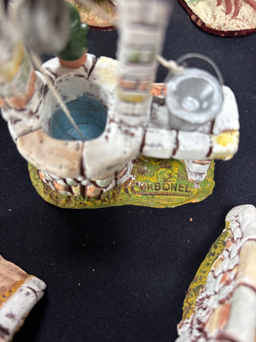 Lot de Santons Marcel Carbonel Maisons et Arbres-photo-1