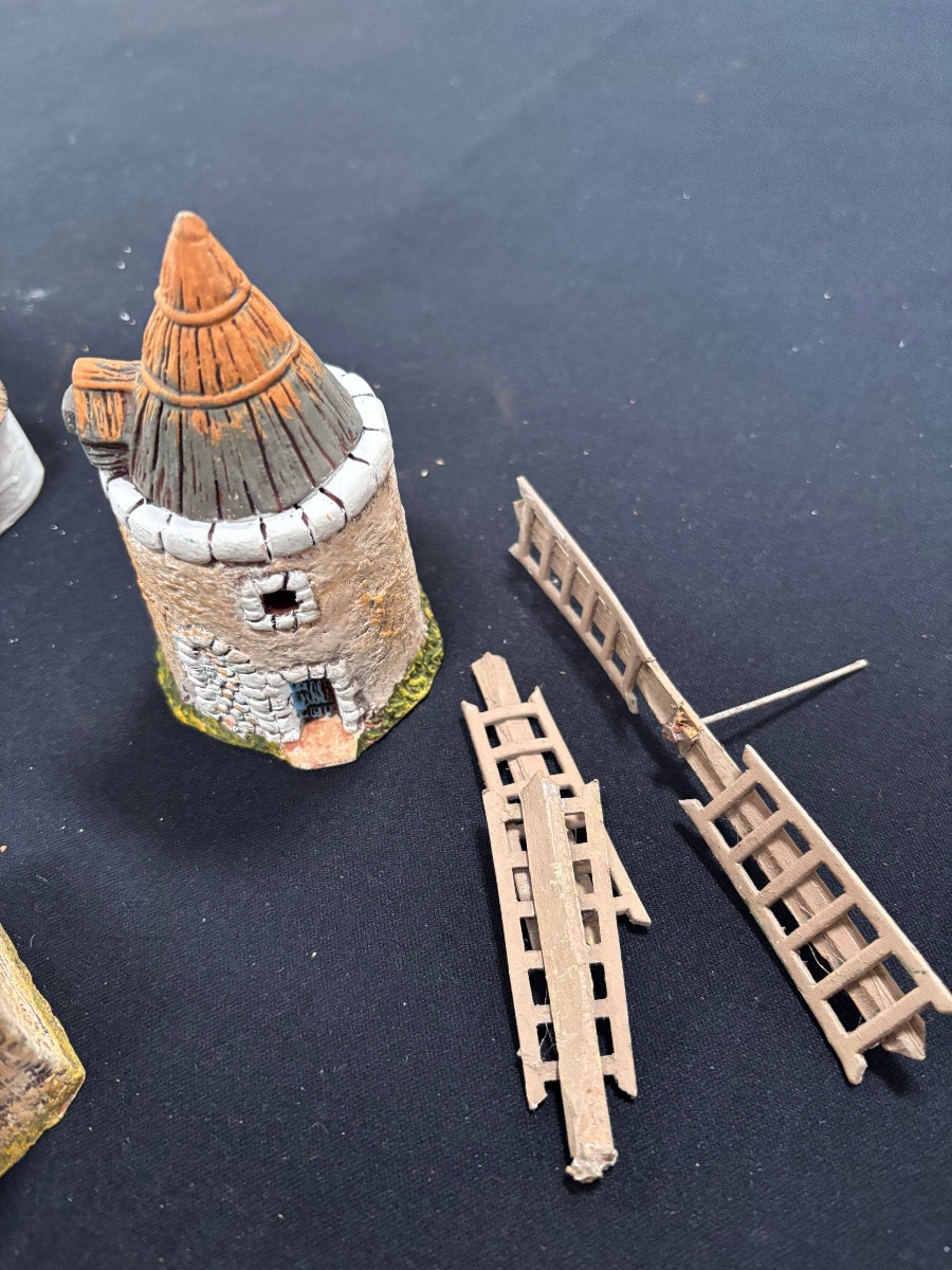 Lot de Santons Marcel Carbonel Maisons et Arbres-photo-5