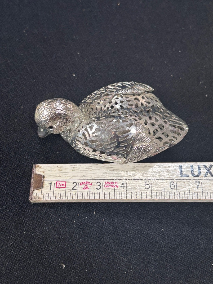 Christofle petit canard en métal argenté -photo-3