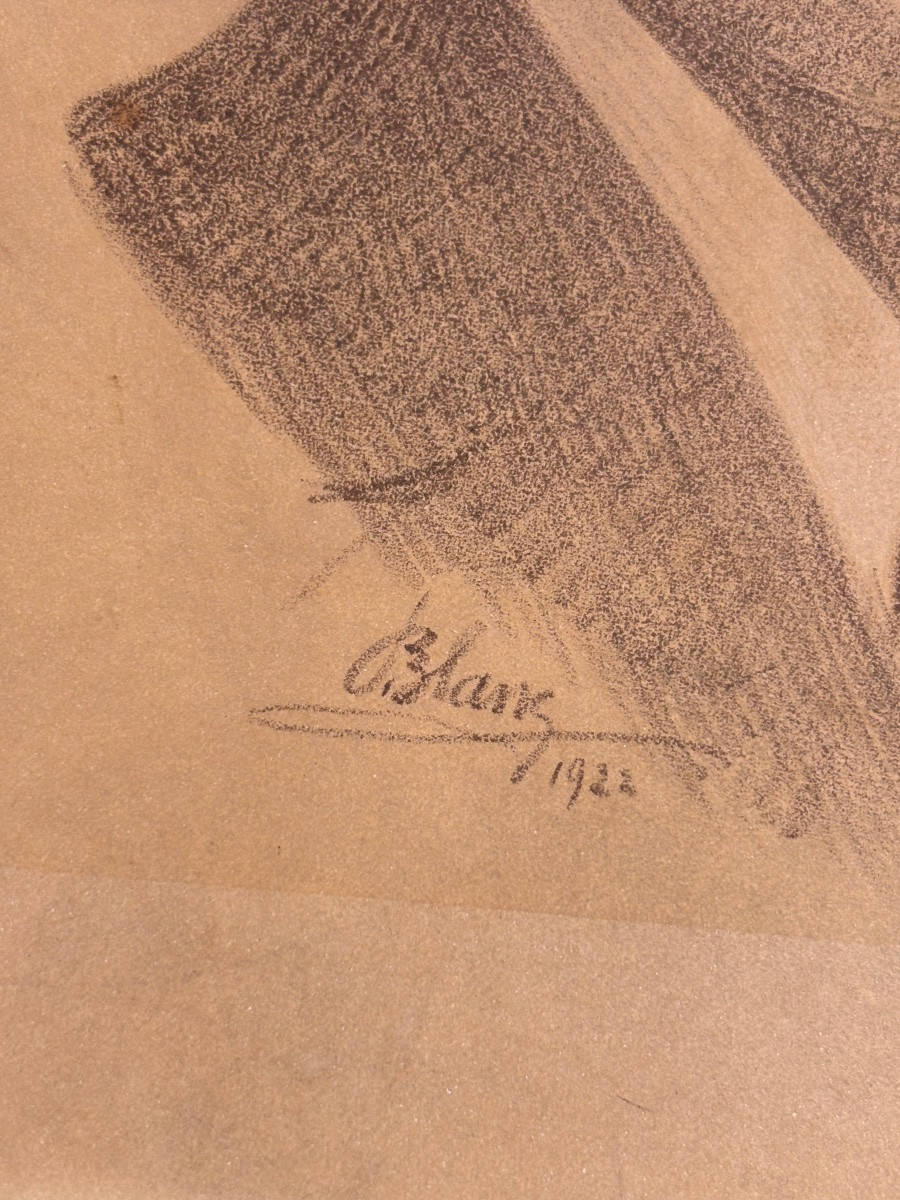 Set Of 6 Portrait Drawings By Pierre Blanc -photo-6