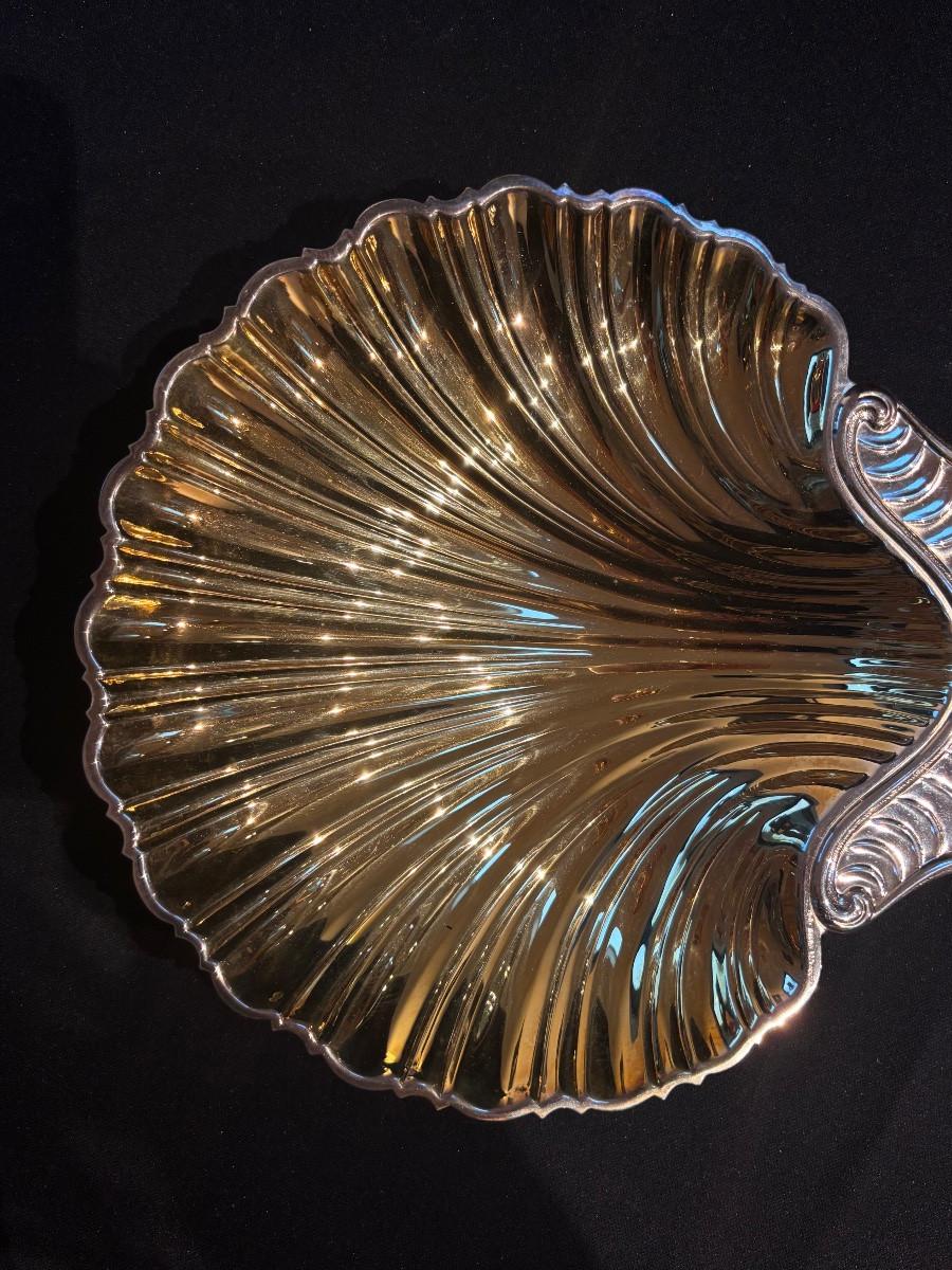 Coquille en argent 800/1000 partiellement dorée -photo-3