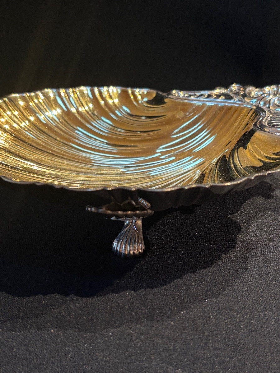 Coquille en argent 800/1000 partiellement dorée -photo-1