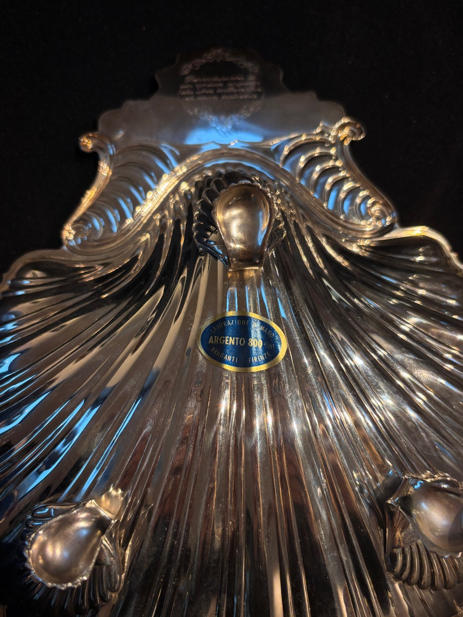 Coquille en argent 800/1000 partiellement dorée -photo-2