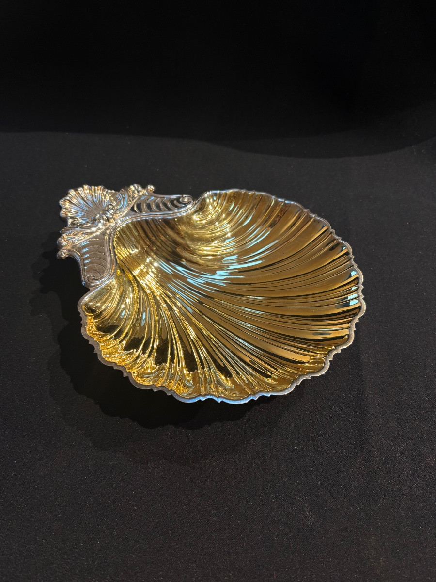 Coquille en argent 800/1000 partiellement dorée -photo-5