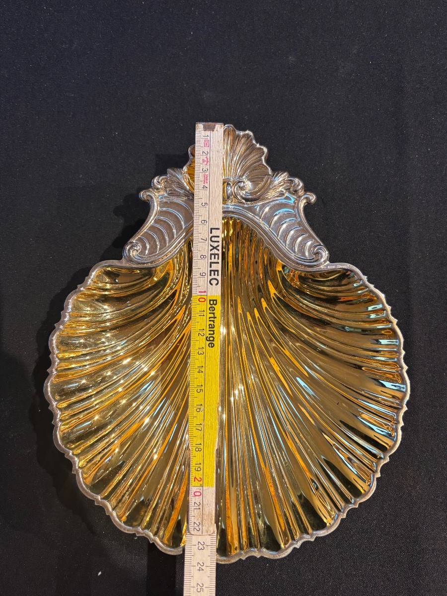 Coquille en argent 800/1000 partiellement dorée -photo-6