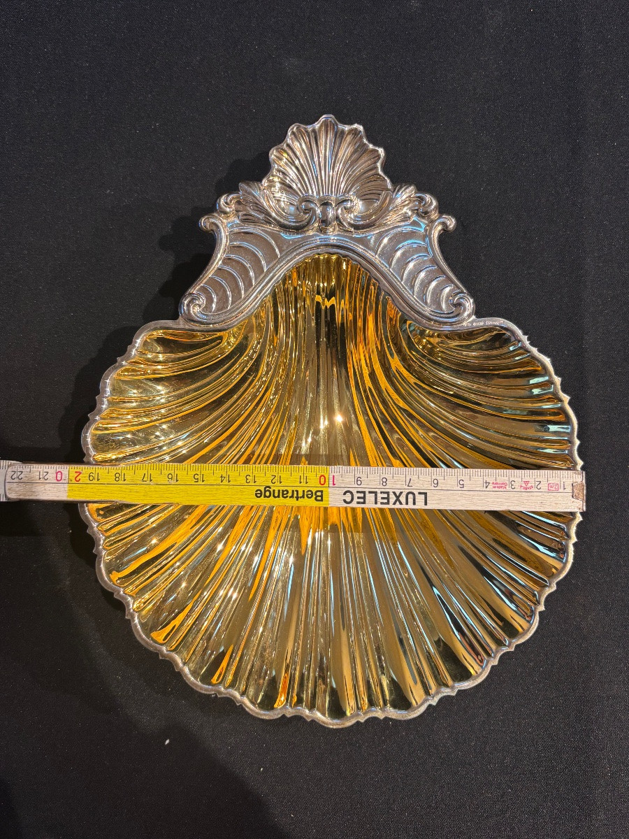 Coquille en argent 800/1000 partiellement dorée -photo-7
