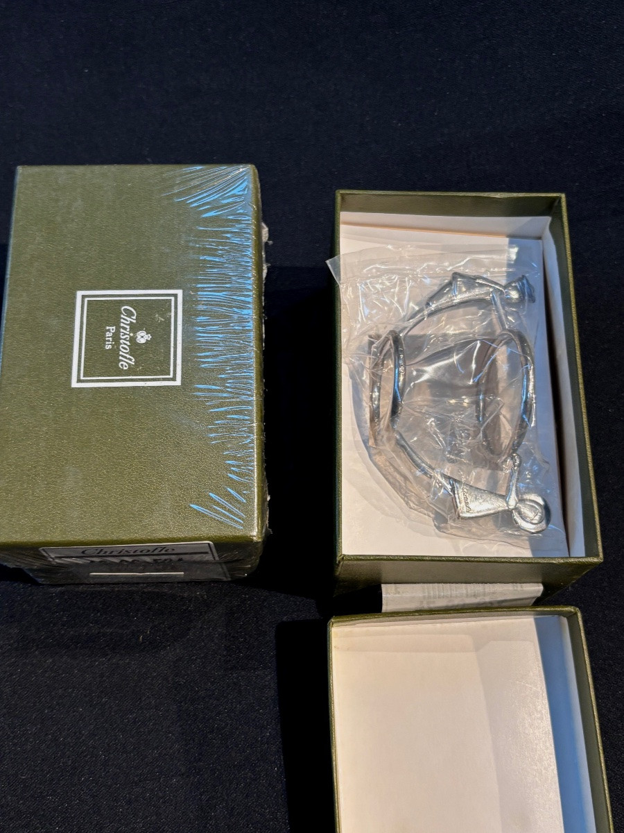 Paire de coquetiers Christofle modèle “Leo/Lea” neuf-photo-3