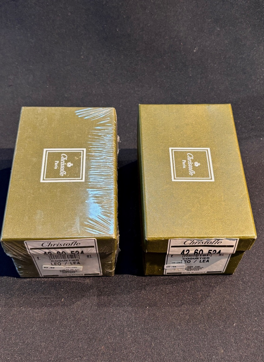 Paire de coquetiers Christofle modèle “Leo/Lea” neuf-photo-4