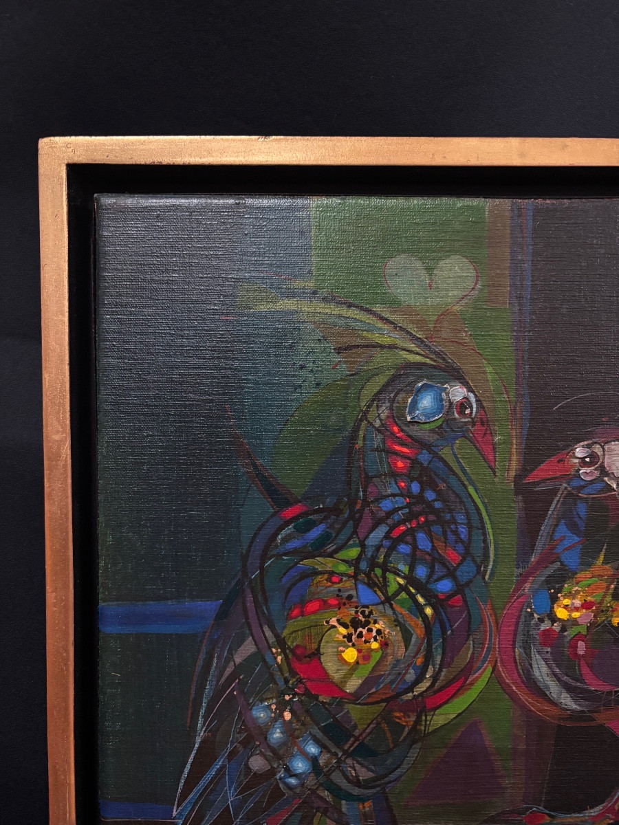 Painting Of Colorful Birds By Michel Heintz Luxembourg-photo-2