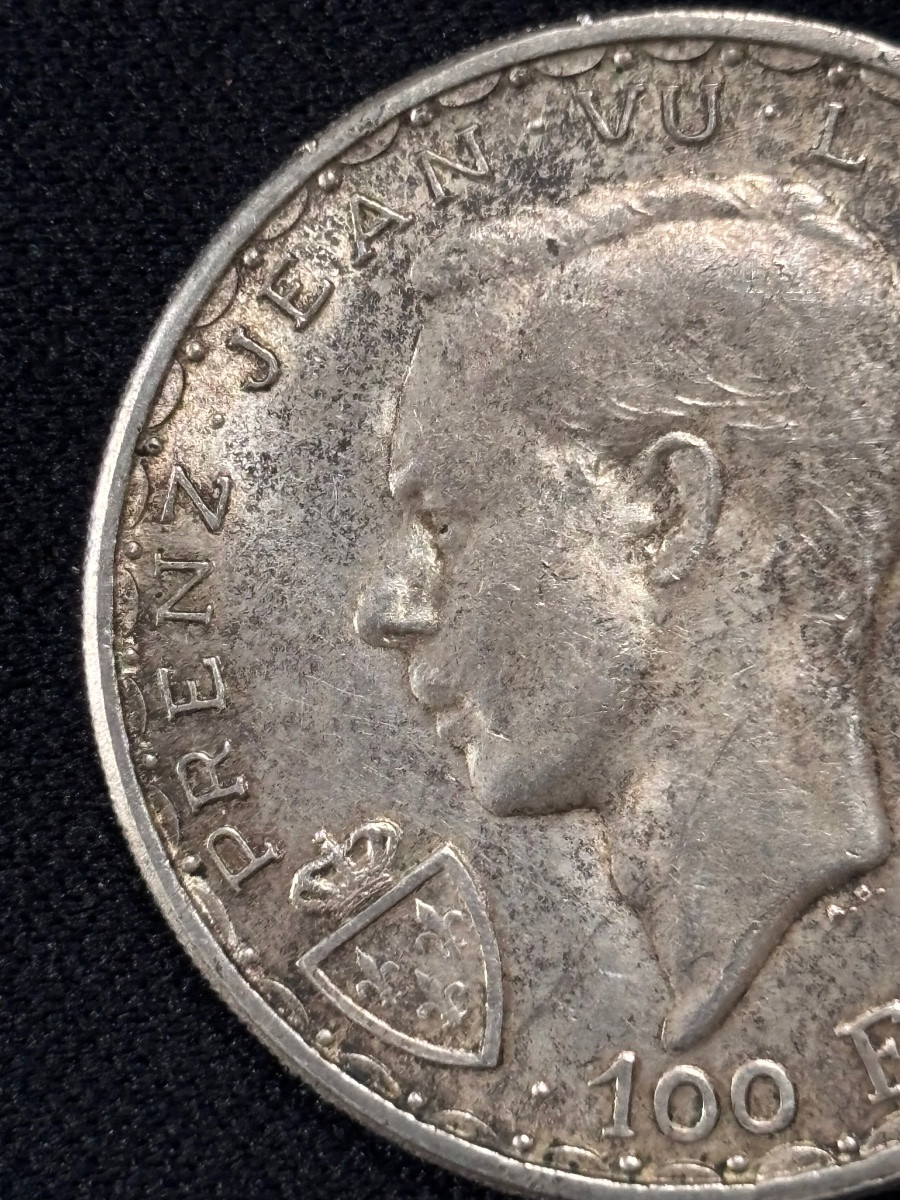 100fr Silver Coin Prince Jean Luxembourg -photo-3