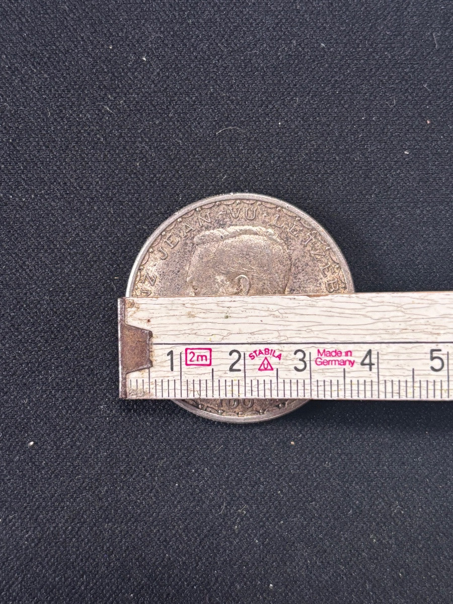 100fr Silver Coin Prince Jean Luxembourg -photo-3