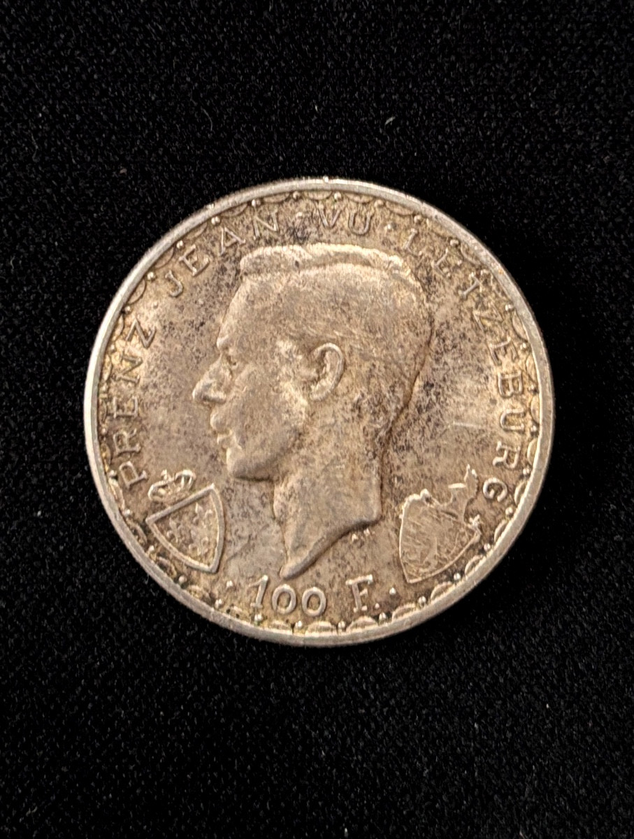100fr Silver Coin Prince Jean Luxembourg 