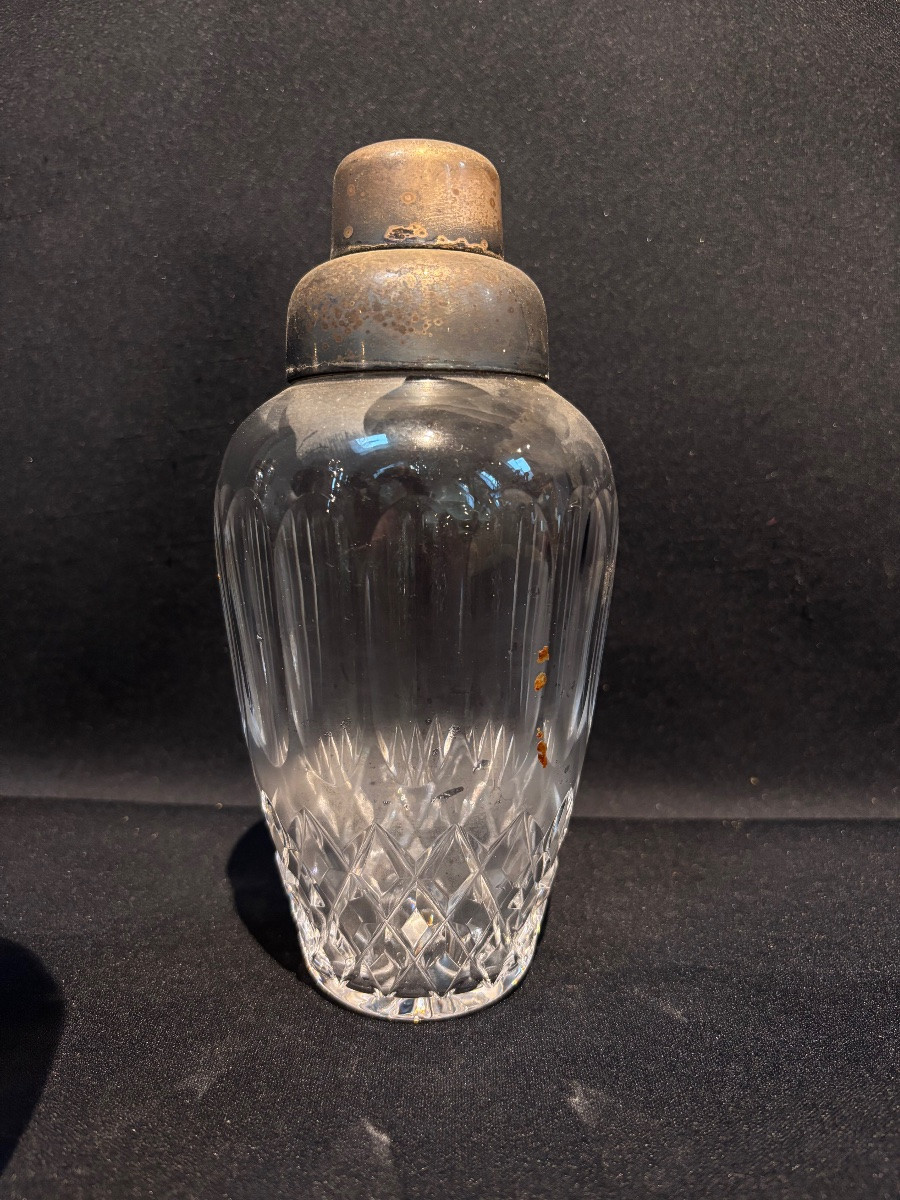 Set Of 3 Vintage Silver-plated Metal And Crystal Shakers -photo-4