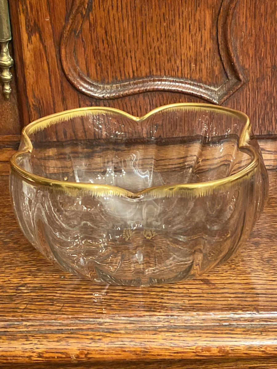 Coupe en cristal doré Daum Nancy France-photo-2