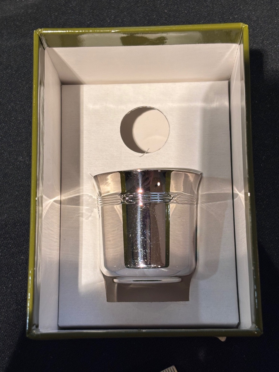 Two Christofle Ribbons X Egg Cups In Silver-plated Metal -photo-4