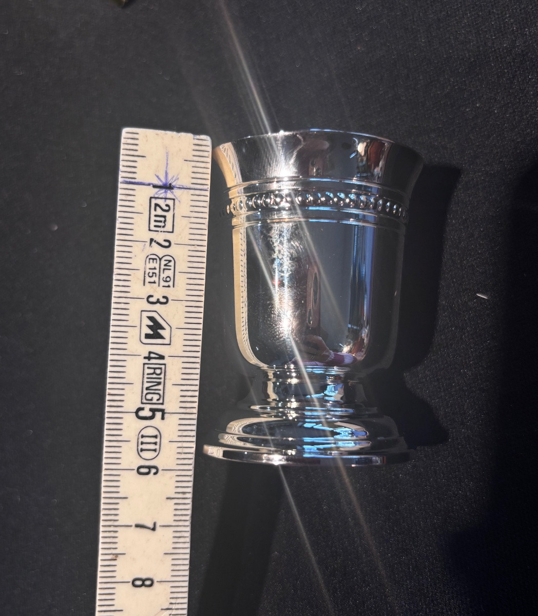 Christofle Pearls Pattern Silver-plated Metal Egg Cup -photo-1