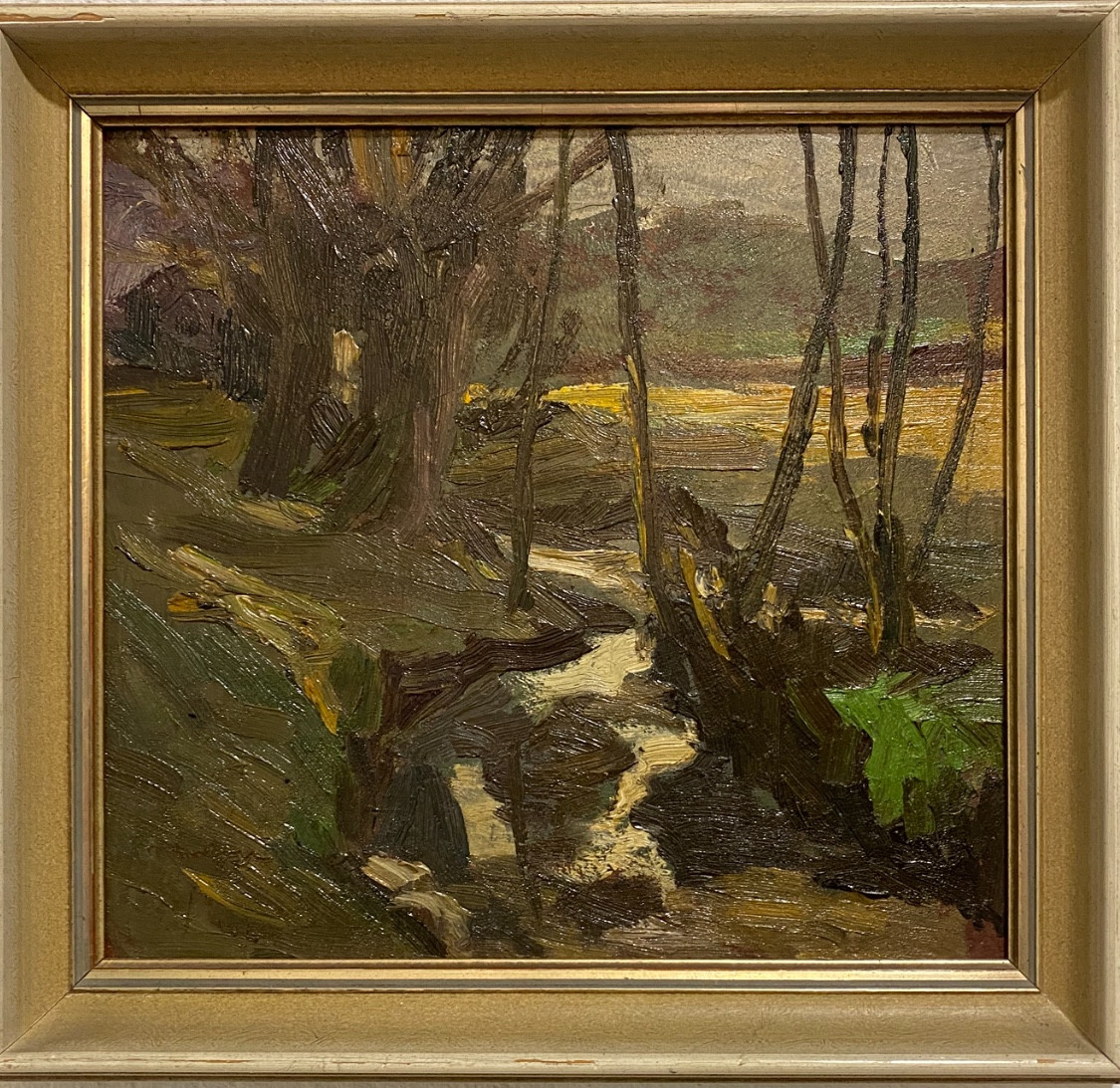 Nico Klopp, Luxembourgish Painter, Oil Painting On Cardboard 