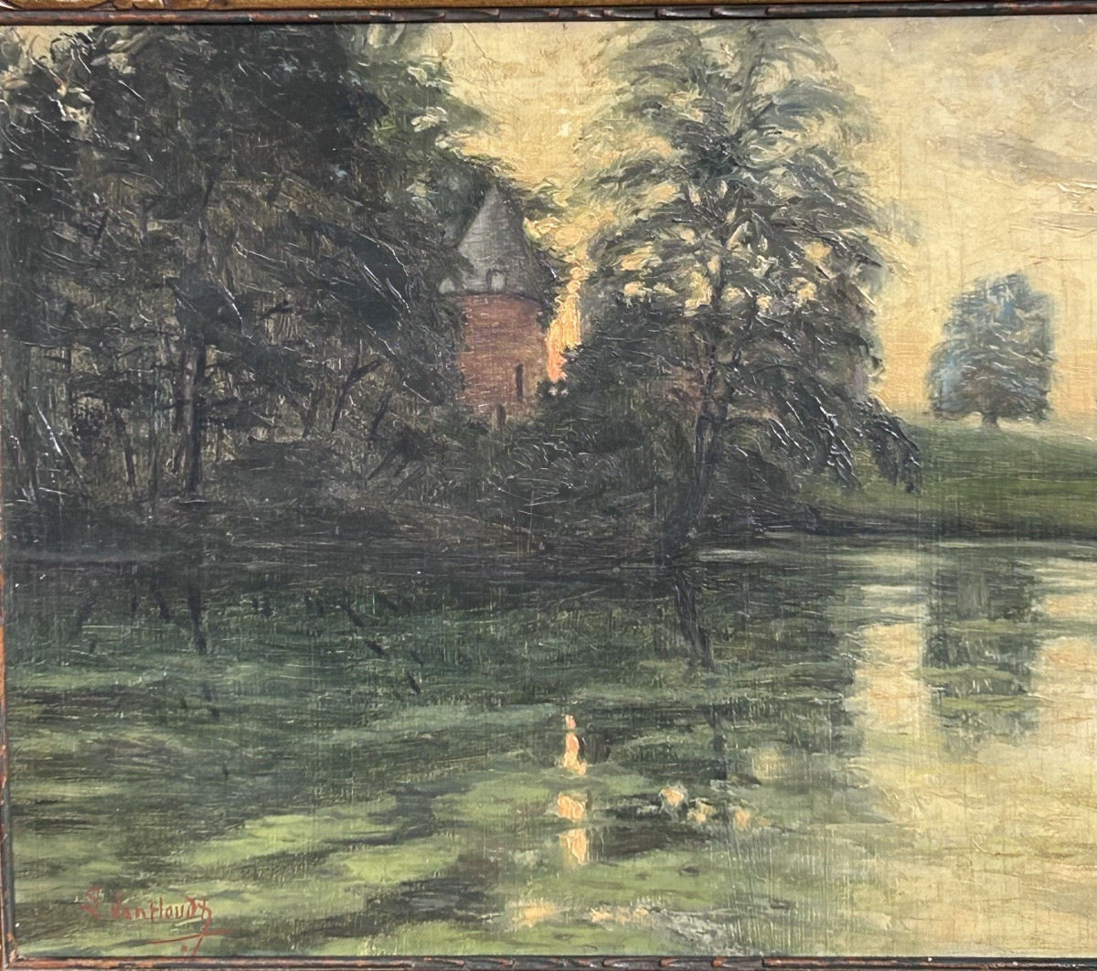 Van Houdt, Oil On Landscape Panel -photo-3