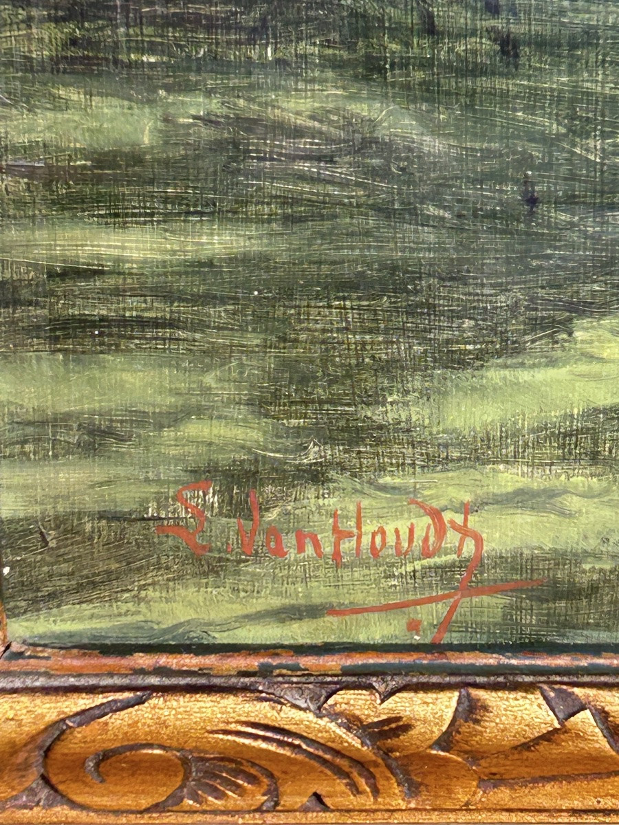 Van Houdt, Oil On Landscape Panel -photo-4