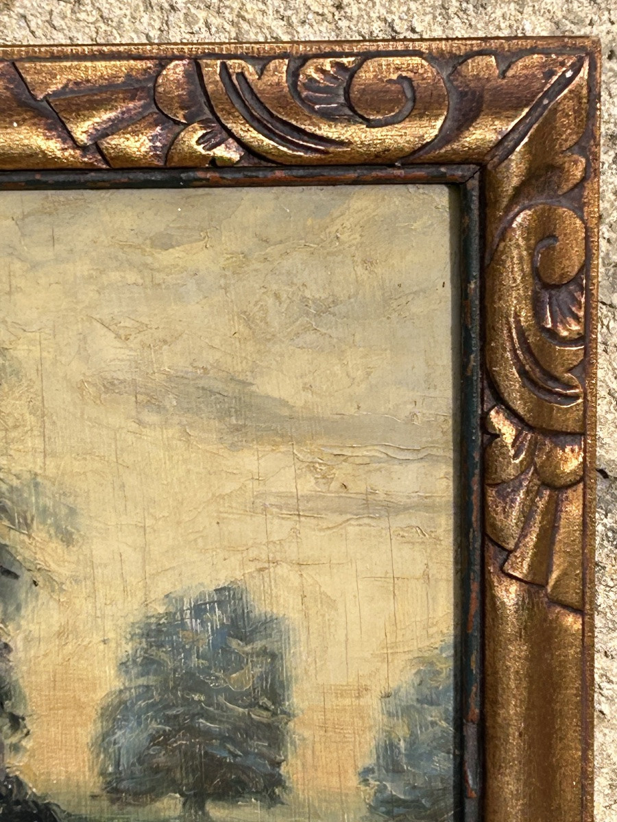 Van Houdt, Oil On Landscape Panel -photo-1