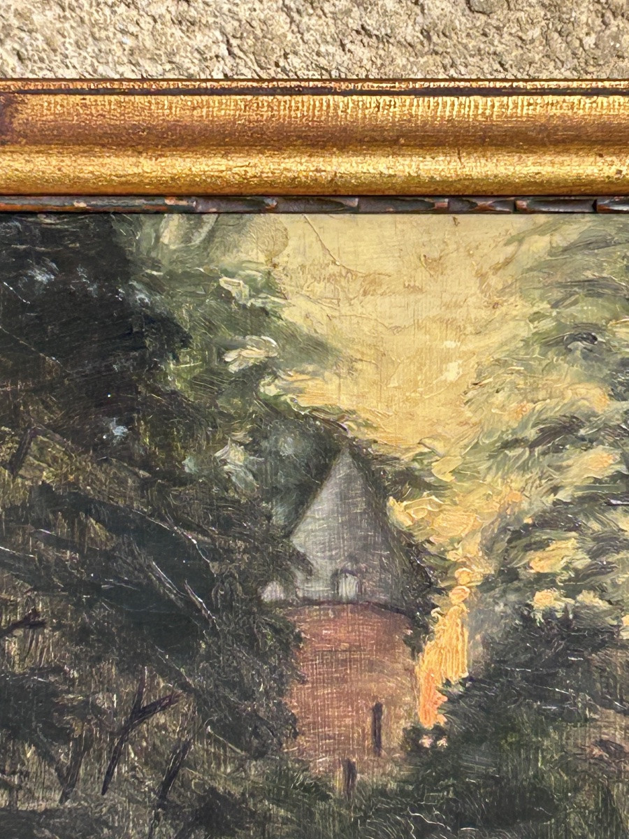 Van Houdt, Oil On Landscape Panel -photo-3