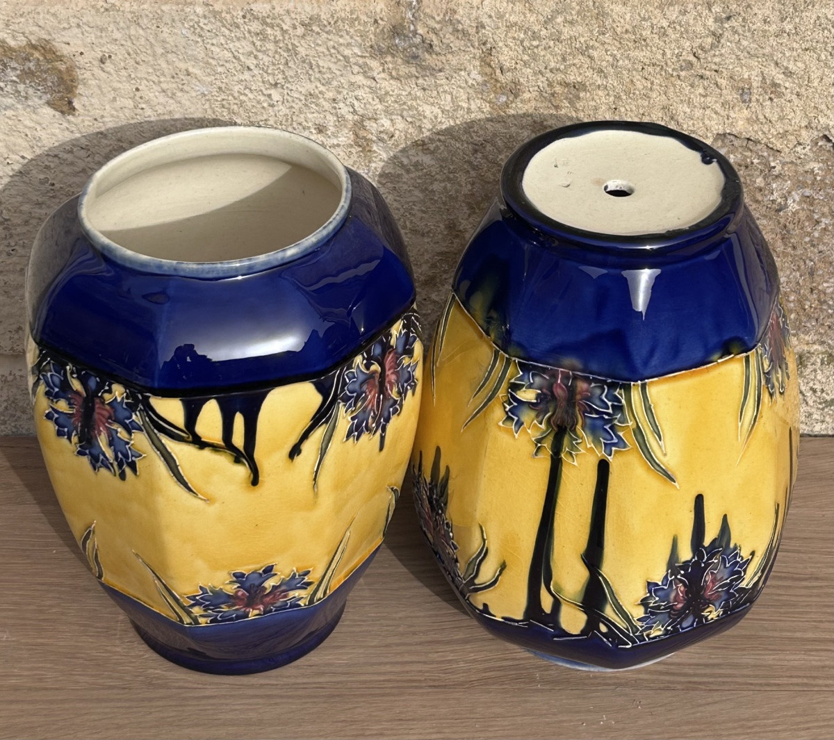 Pair Of Art Nouveau Majolica Vases -photo-4