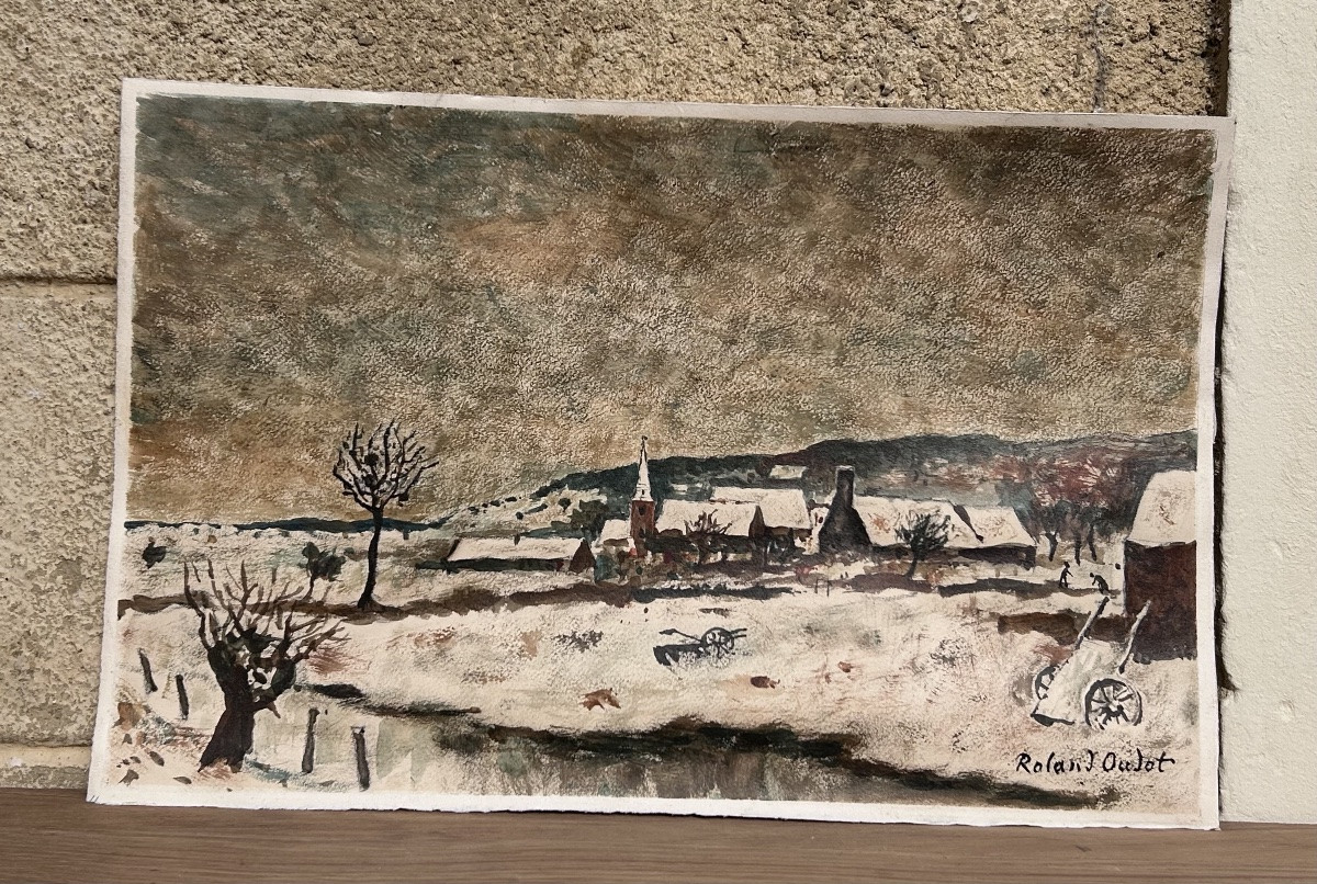 Roland Oudot, technique mixte sur papier-photo-2