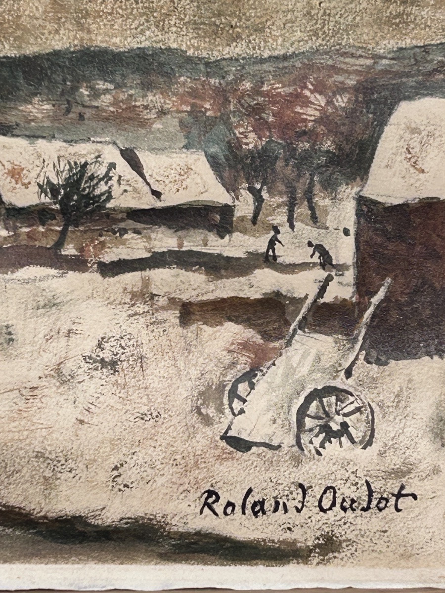 Roland Oudot, technique mixte sur papier-photo-5