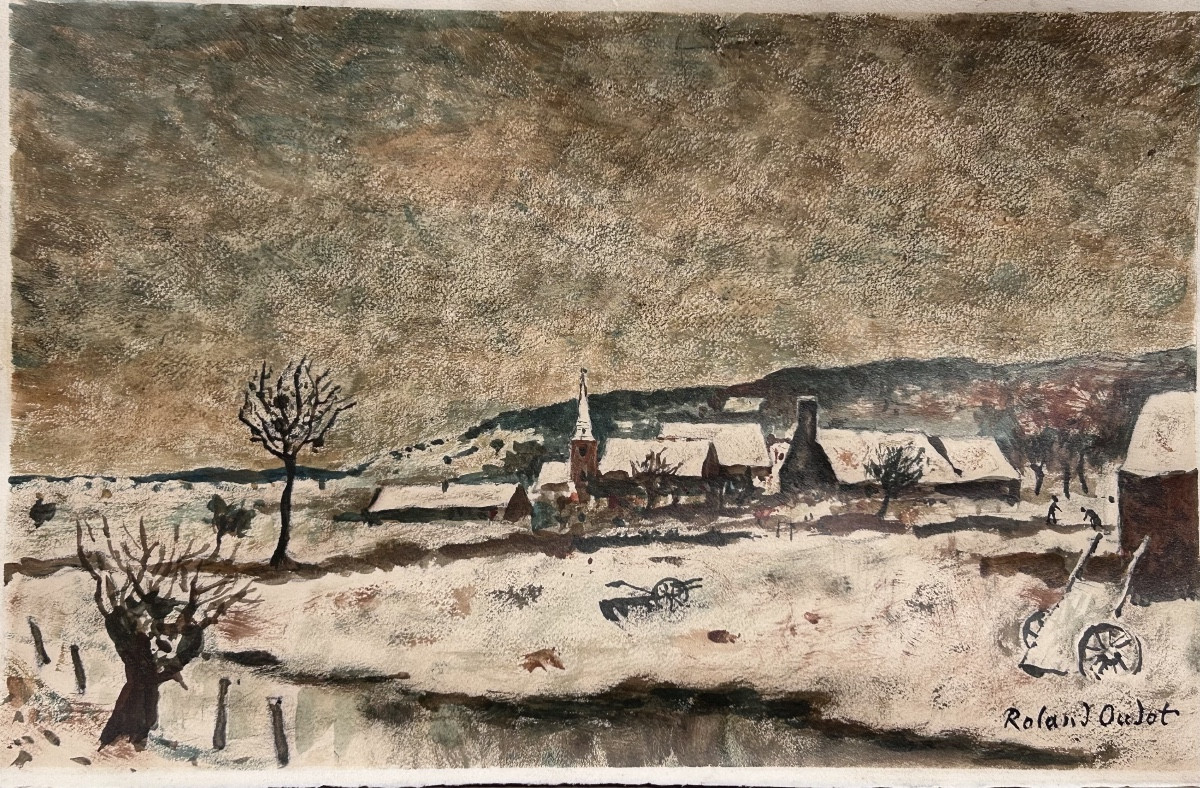 Roland Oudot, technique mixte sur papier