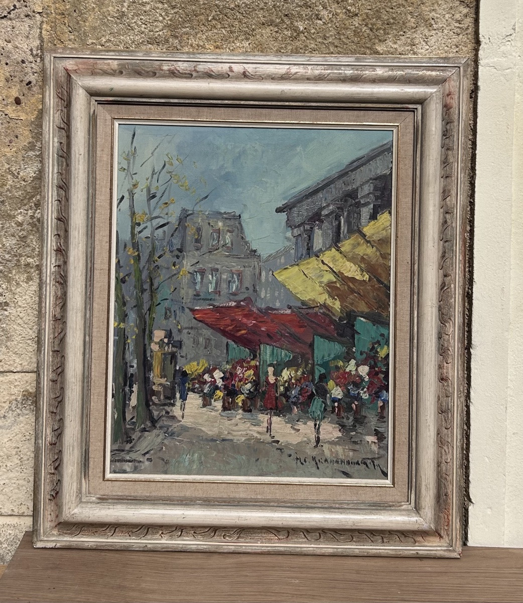 Hendrick Cornelis Kranenburg, huile sur panneau marché du Panthéon -photo-2
