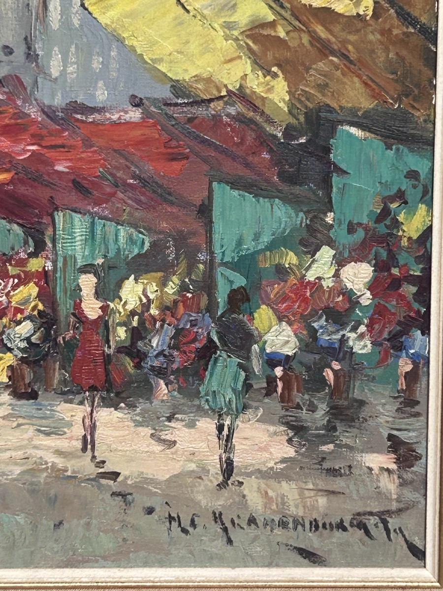 Hendrick Cornelis Kranenburg, huile sur panneau marché du Panthéon -photo-5