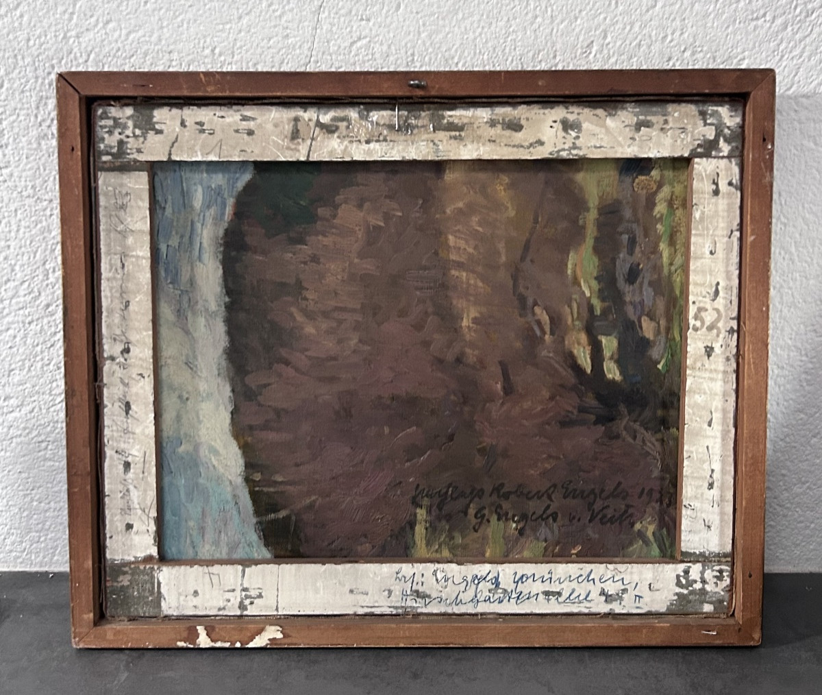 Robert Engels, huile sur toile vue du village -photo-6