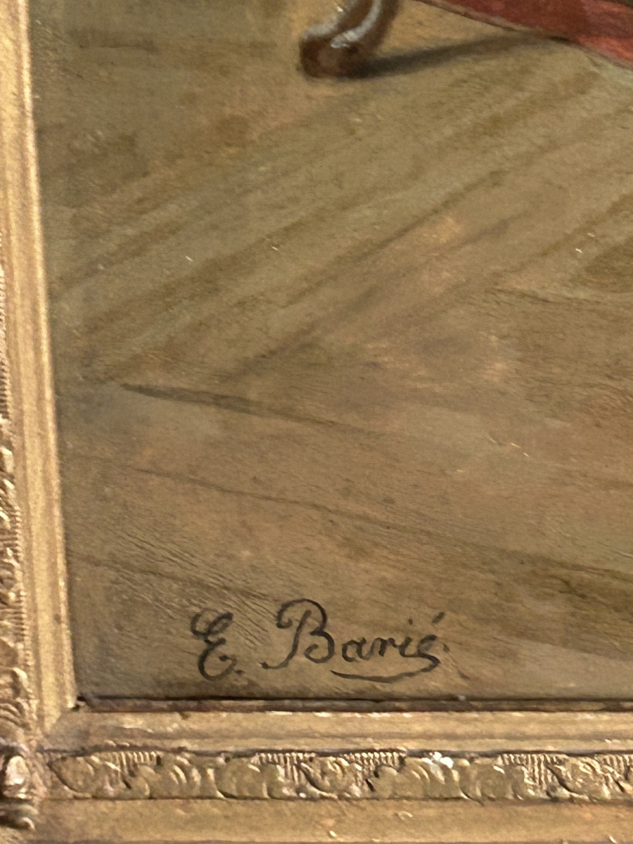E. Barié, huile sur toile les musiciens -photo-4