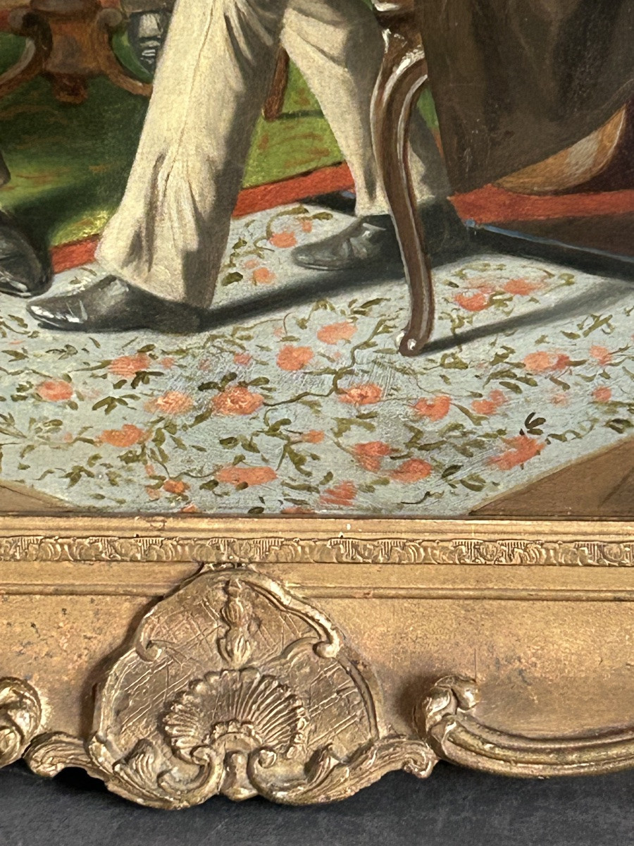 E. Barié, huile sur toile les musiciens -photo-5