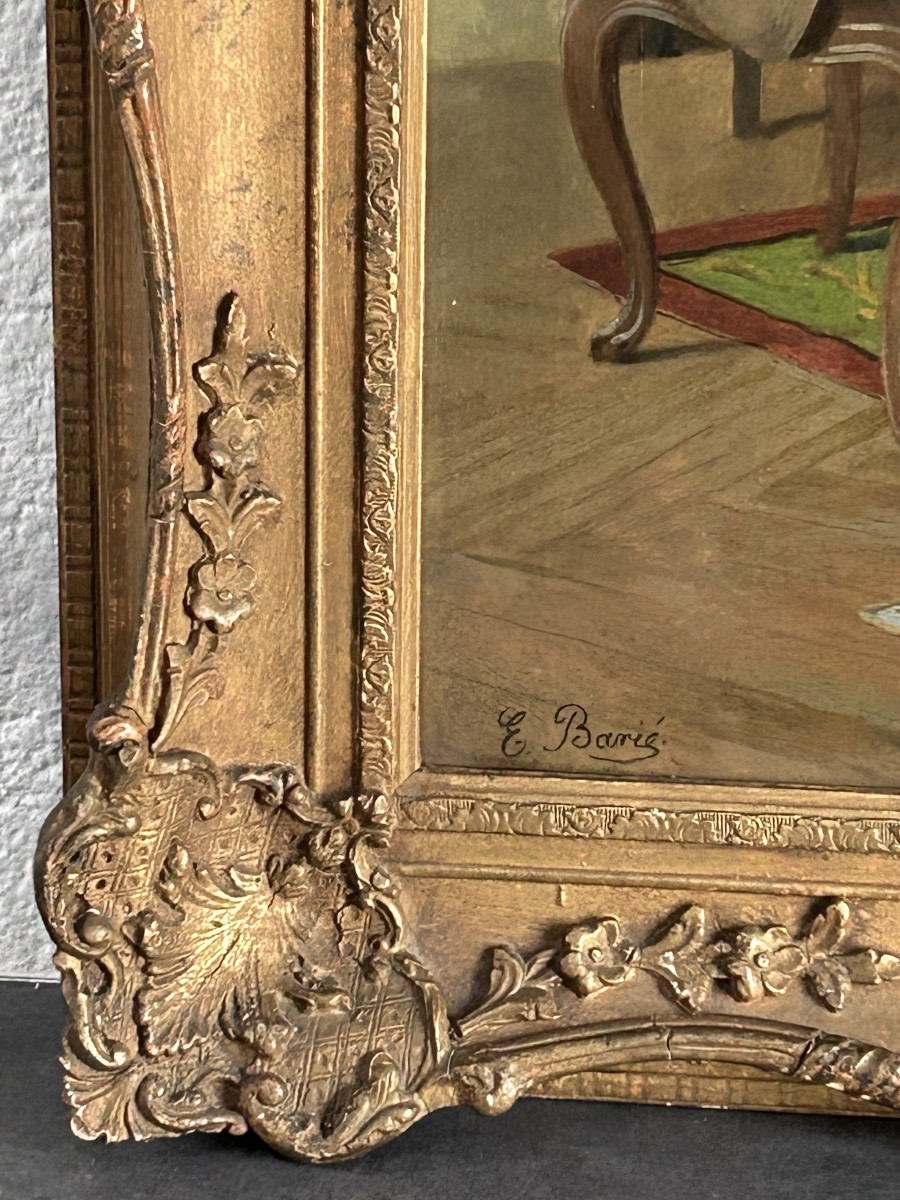 E. Barié, huile sur toile les musiciens -photo-6