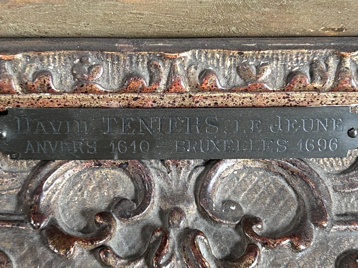 D. Teniers (entourage de), scène de taverne huile sur panneau-photo-4