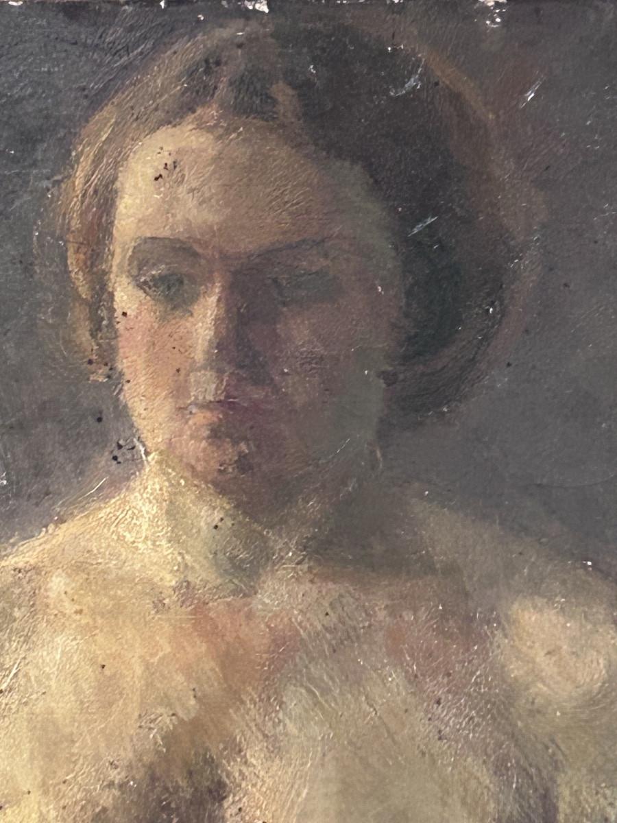 Nu, huile sur toile non signée -photo-4