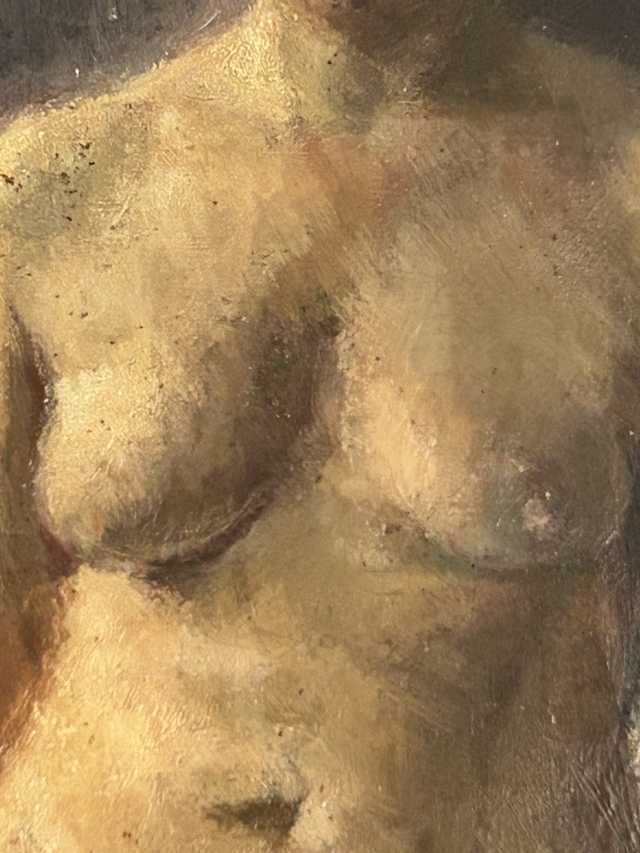 Nu, huile sur toile non signée -photo-2