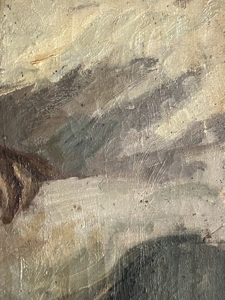 Nu, huile sur toile non signée -photo-3