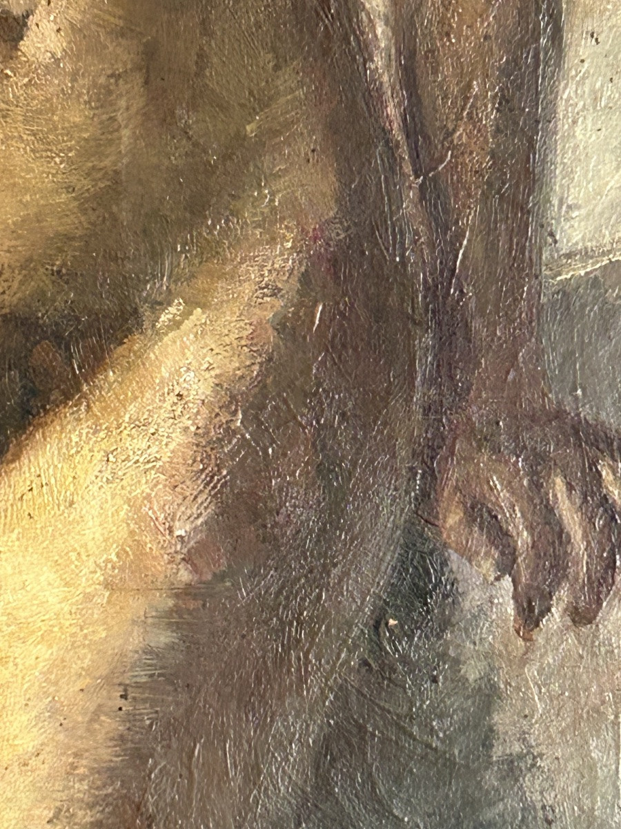 Nu, huile sur toile non signée -photo-4