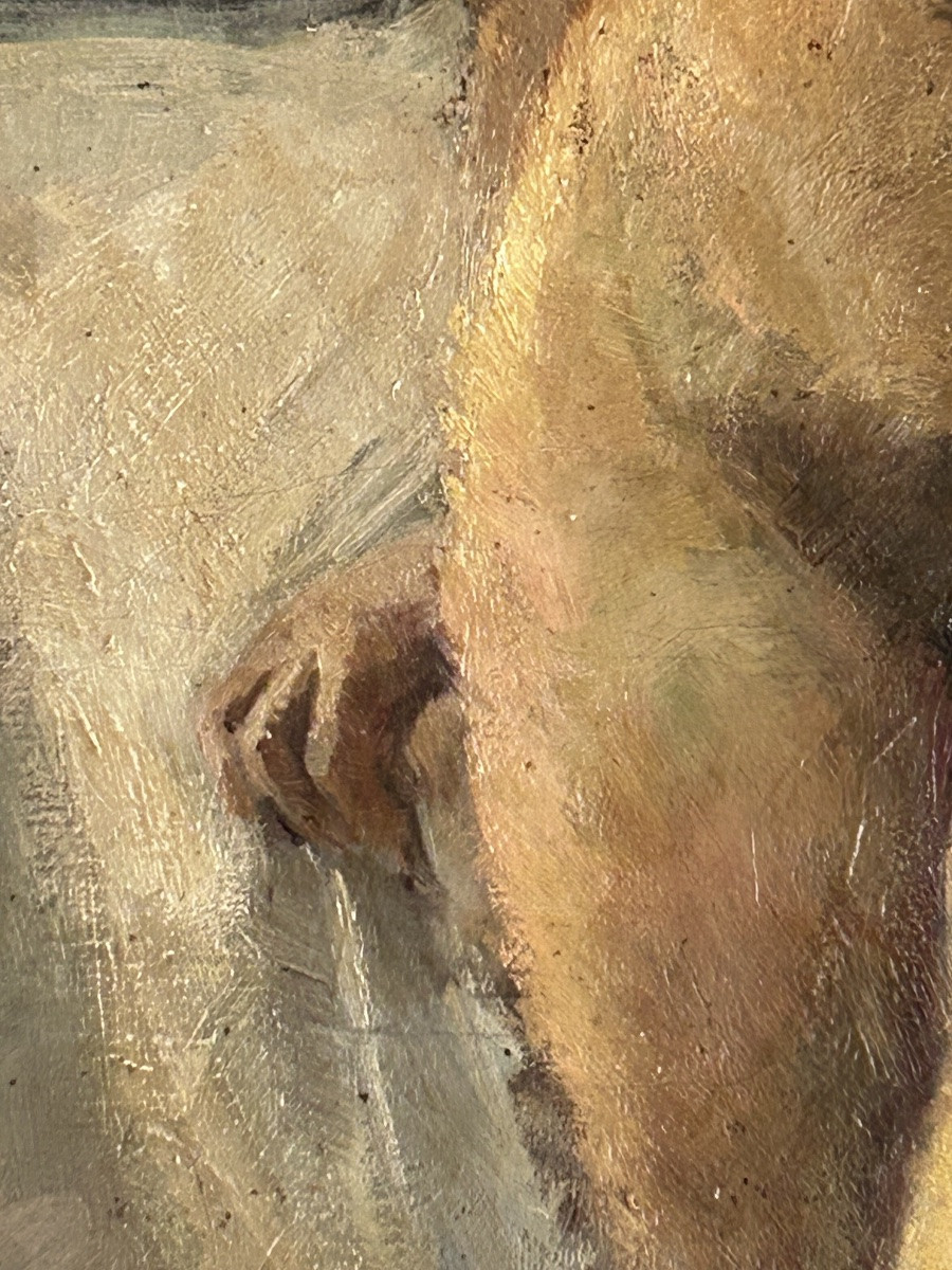 Nu, huile sur toile non signée -photo-8