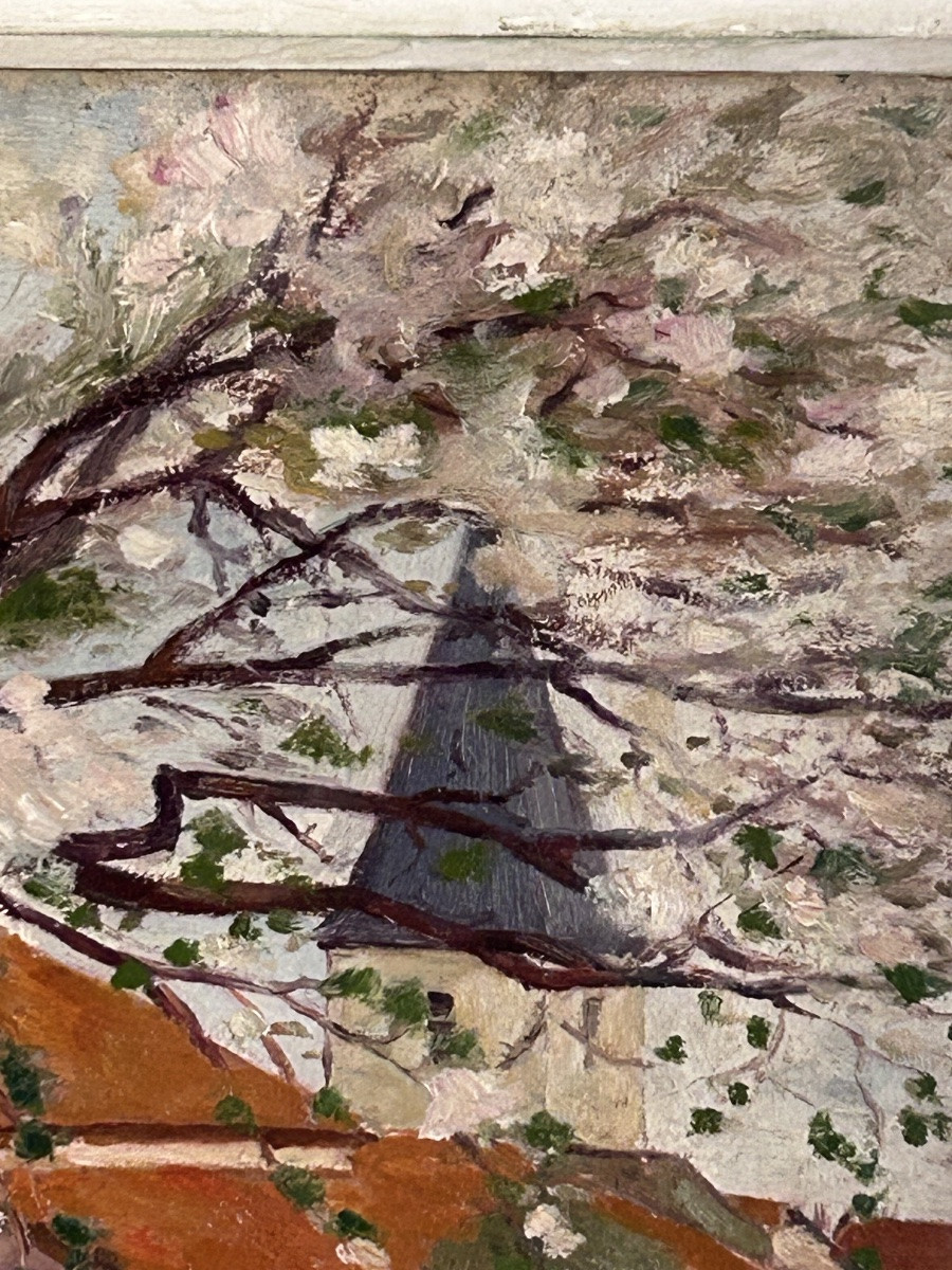 Lang, huile sur carton paysage de printemps -photo-1