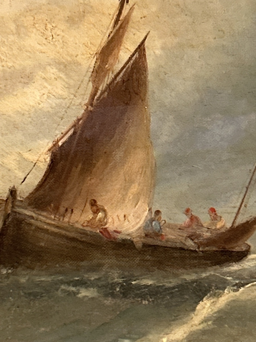 Louis Verboeckhoven, Marine huile sur toile -photo-2