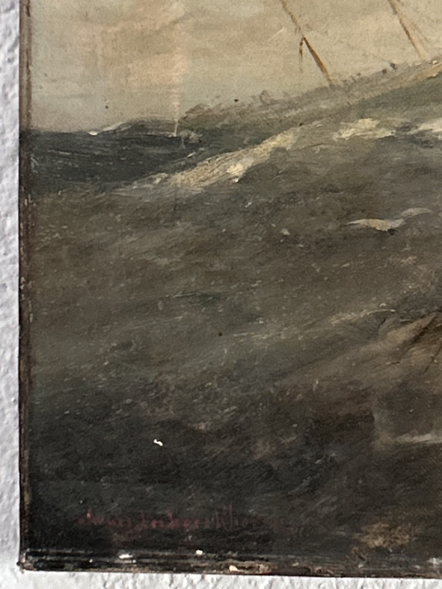 Louis Verboeckhoven, Marine huile sur toile -photo-7