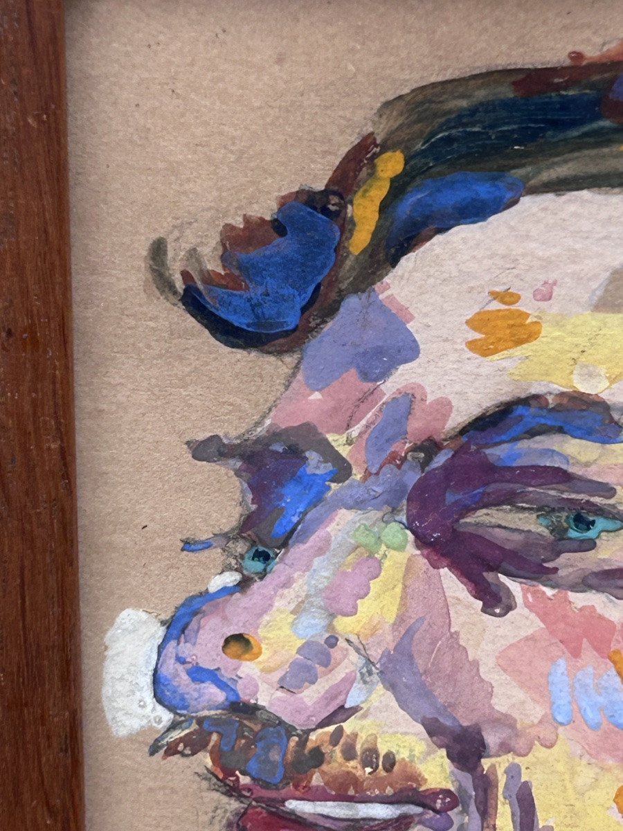 Nico Klopp, portrait à l’aquarelle artiste luxembourgeois -photo-3