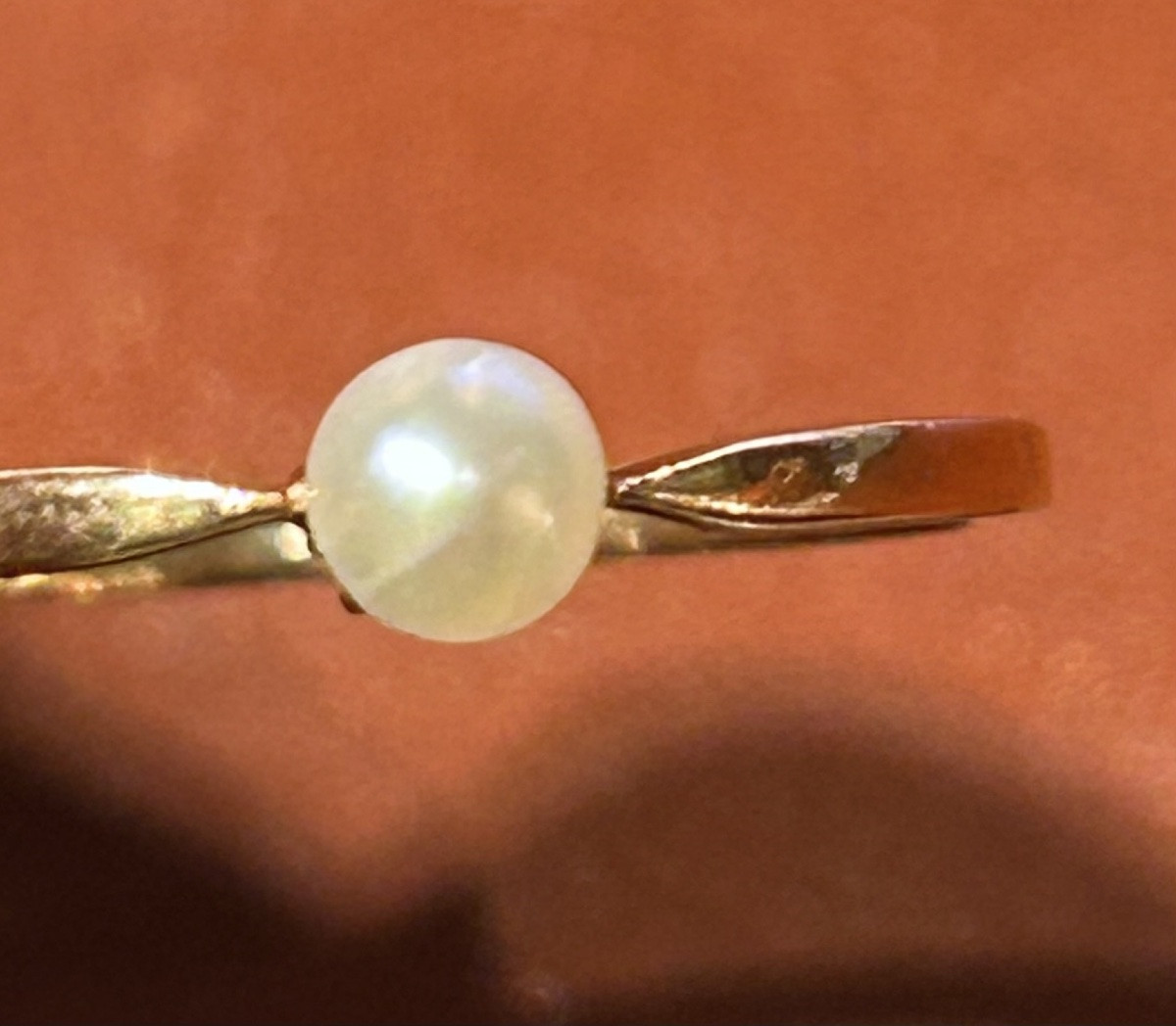 Bague d’enfant en or 18 carats et perle fine -photo-4