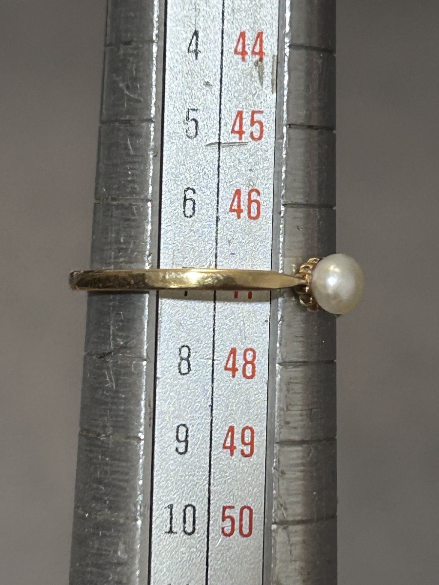 Bague d’enfant en or 18 carats et perle fine -photo-3