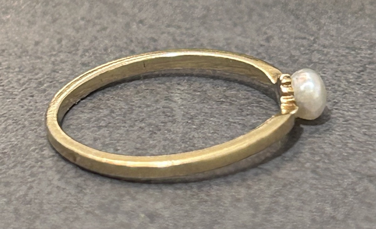 Bague d’enfant en or 18 carats et perle fine -photo-5